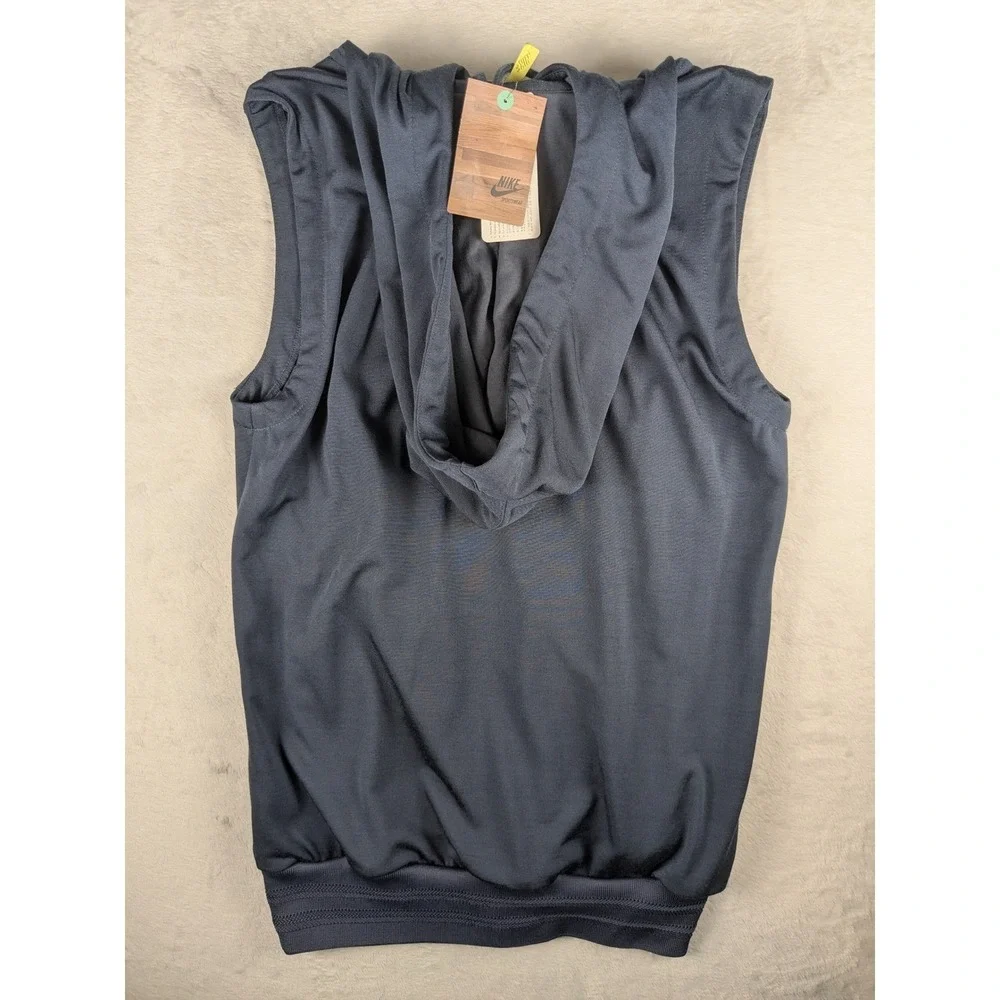 Nike Sportswear Training Vest Womens XS Full Zip Sleeveless Hoodie Blue‎
